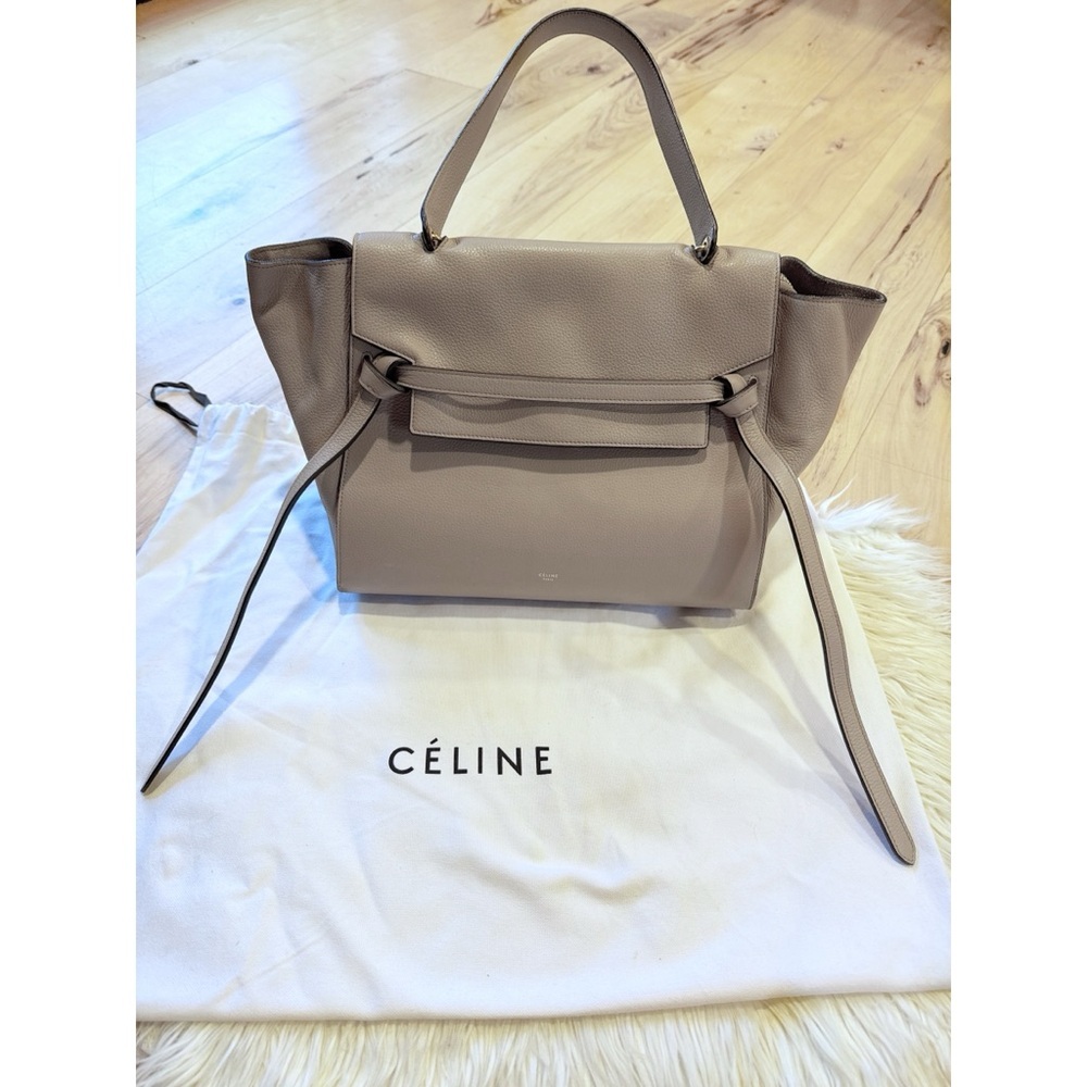Authentic Celine Mini Belt Bag Grained Calfskin With Gold Finishing Taupe - Picture 11 of 12